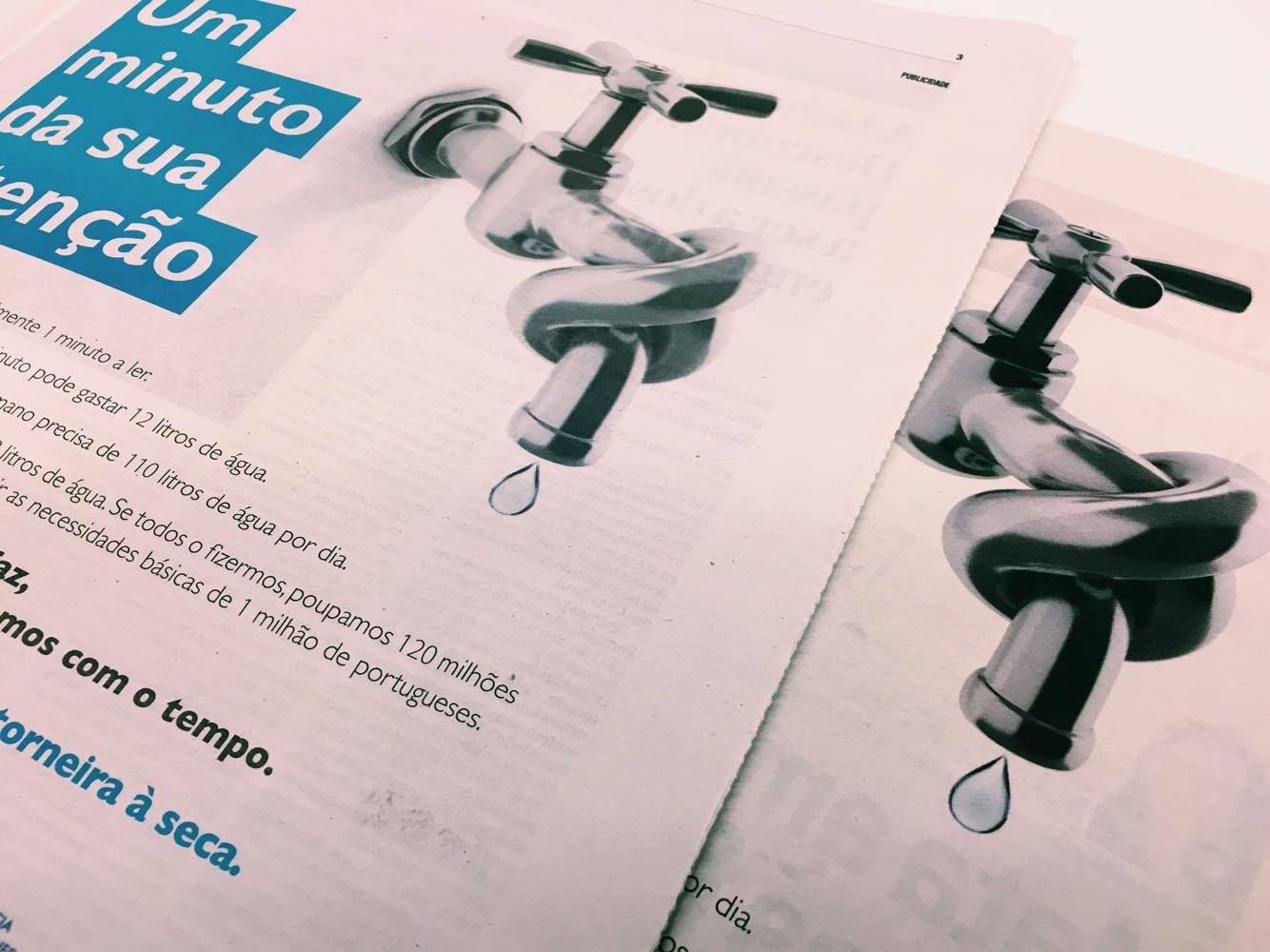 “Fechar a torneira à seca”. Campanha para promover uso cuidadoso da água lançada nos jornais