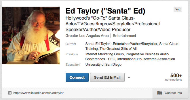 Perfil LinkedIn Pai Natal