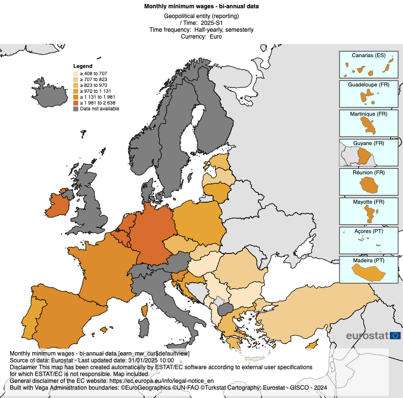 Mapa salários mínimos