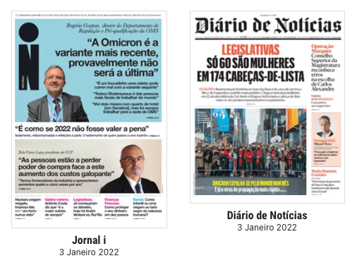 Revista de Imprensa: PS reduz ações de campanha devido à pandemia e Ómicron espalha-se pelo mundo num mês