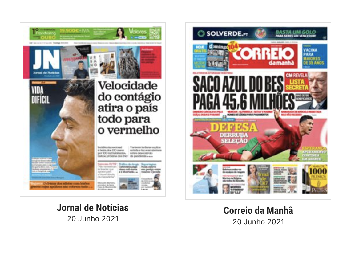 Revista de Imprensa: A velocidade do contágio que atira o país todo para o vermelho e as contas de Portugal no Euro2020