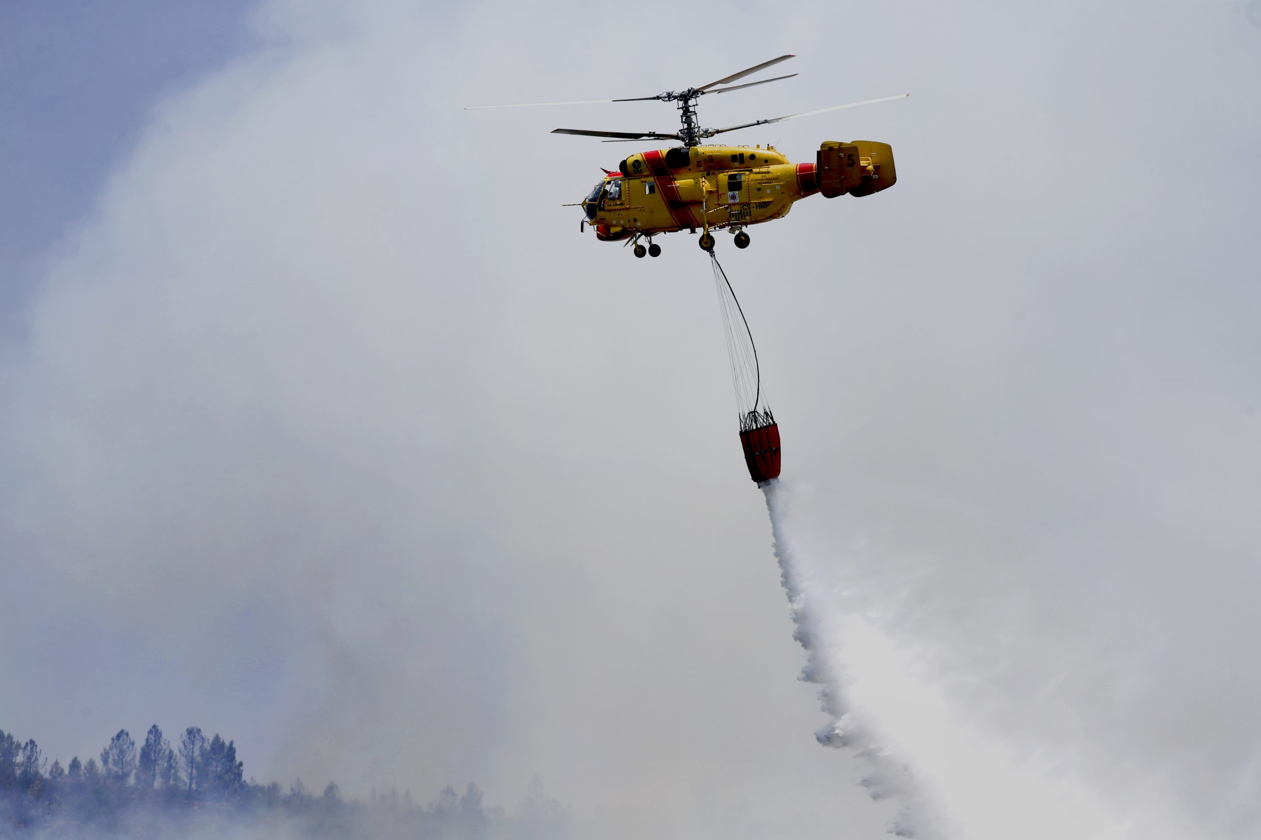 Seis meios aéreos e 226 bombeiros combatem fogo em Castelo Branco. Não há localidades em risco