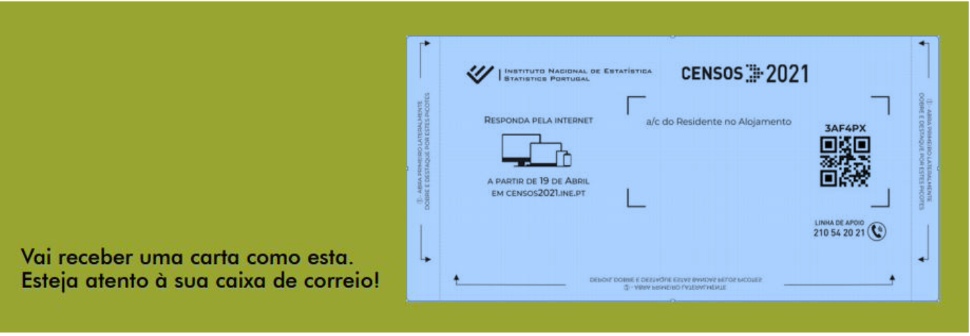 Censos 2021: Cartas com códigos para responder pela internet começam hoje a chegar às caixas de correio
