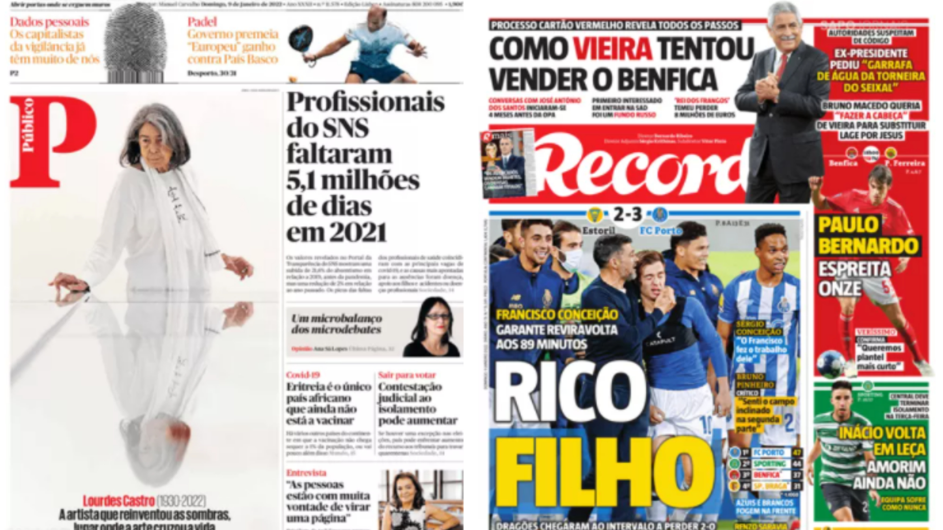 Revista de imprensa: O adeus a Lourdes Castro e a reviravolta do FC Porto sobre o Estoril