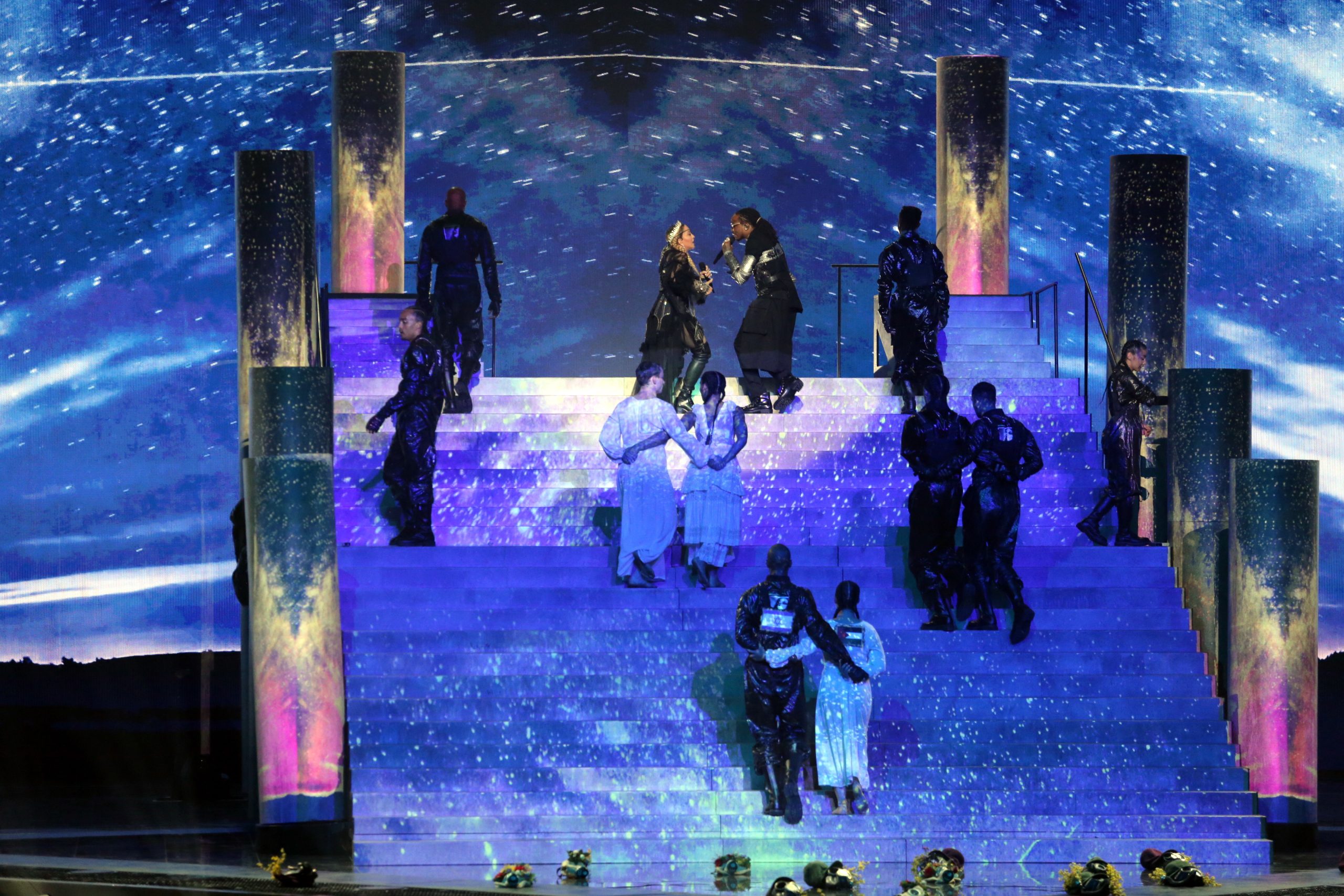 Eurovisão. Organização apanhada de surpresa com bandeiras de Israel e da Palestina em atuação de Madonna