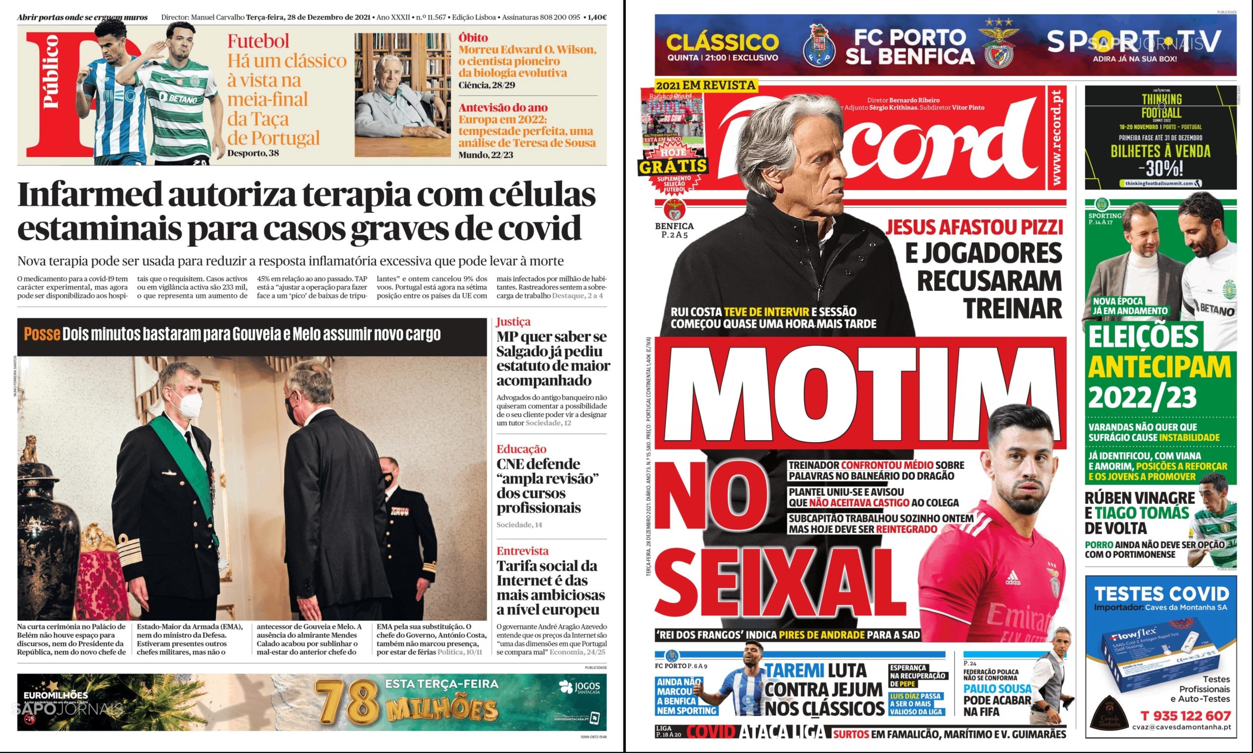 Revista de imprensa: As células estaminais para combater a covid-19 e o “motim no Seixal”