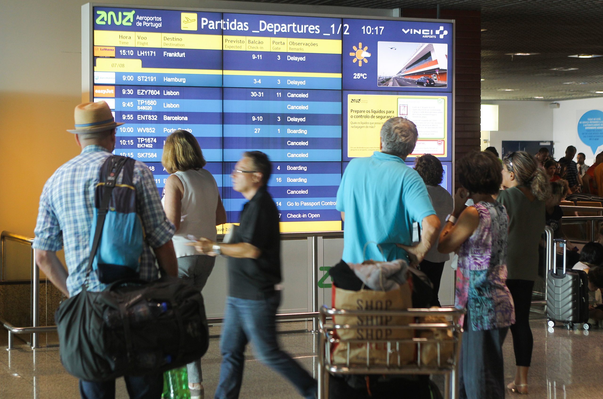 Oito voos cancelados no aeroporto da Madeira devido ao mau tempo
