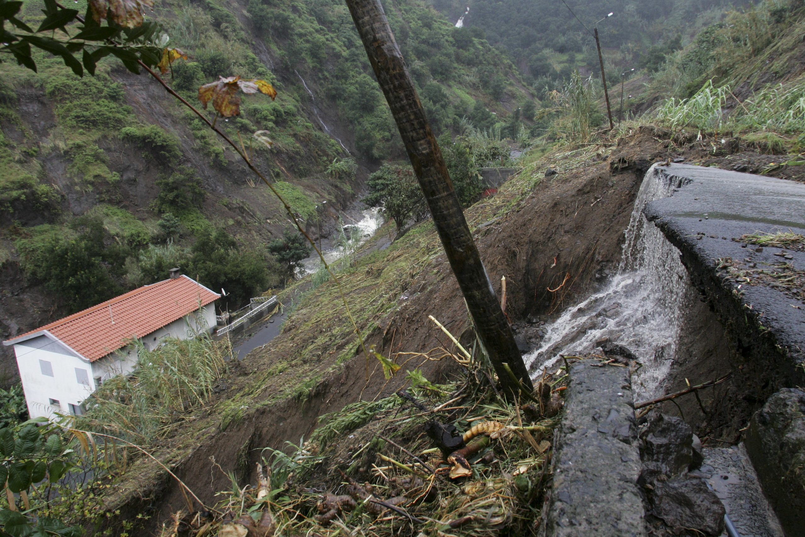 Mau tempo: Casa desaba ao ser atingida por duas derrocadas na Madeira