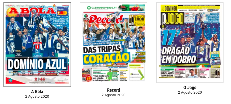Revista de Imprensa: A dobradinha do FC Porto com a conquista da Taça de Portugal