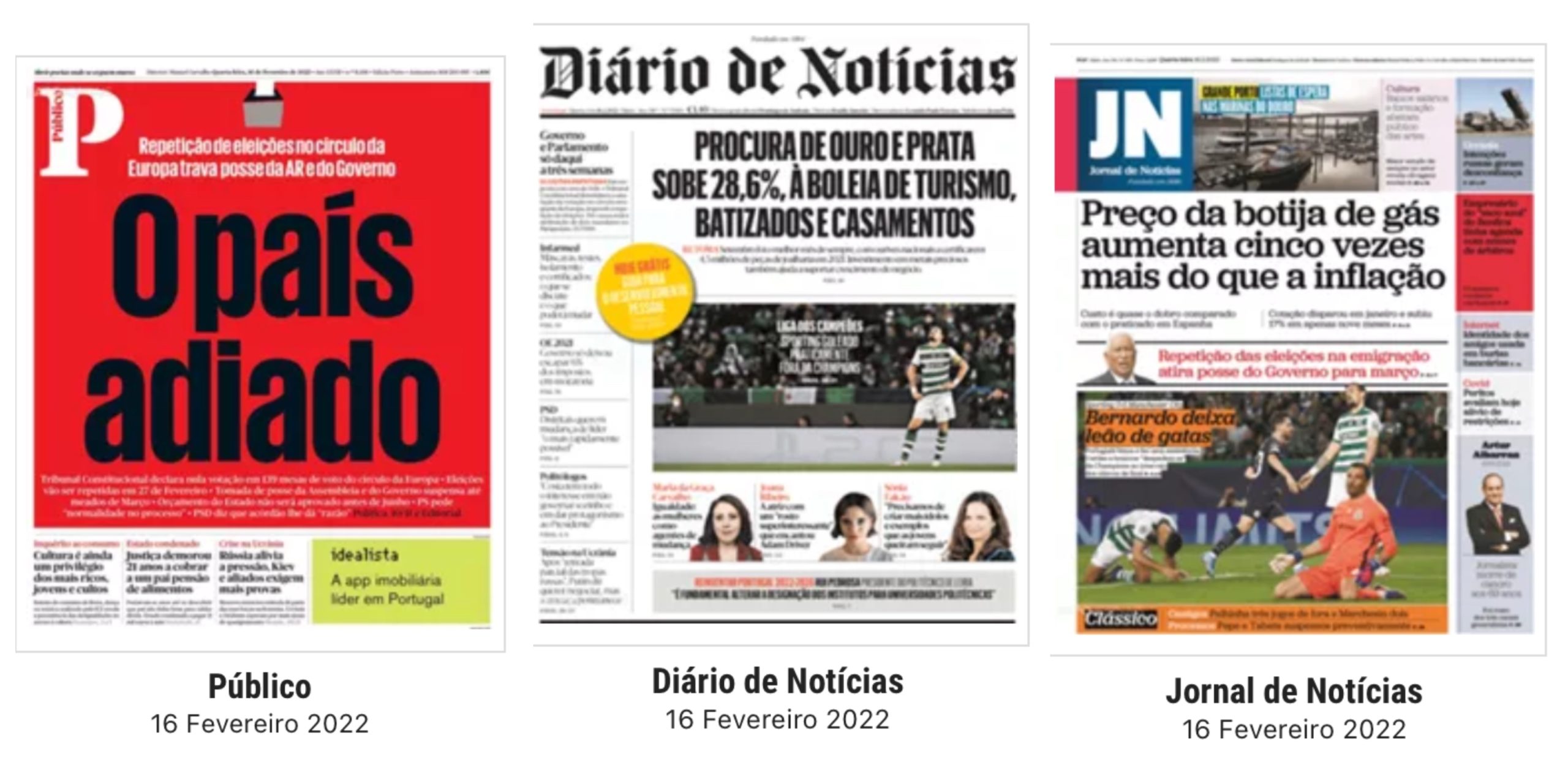 Revista de Imprensa: Governo e parlamento só em março, preço da botija de gás aumenta cinco vezes mais do que a inflação e Sporting goleado