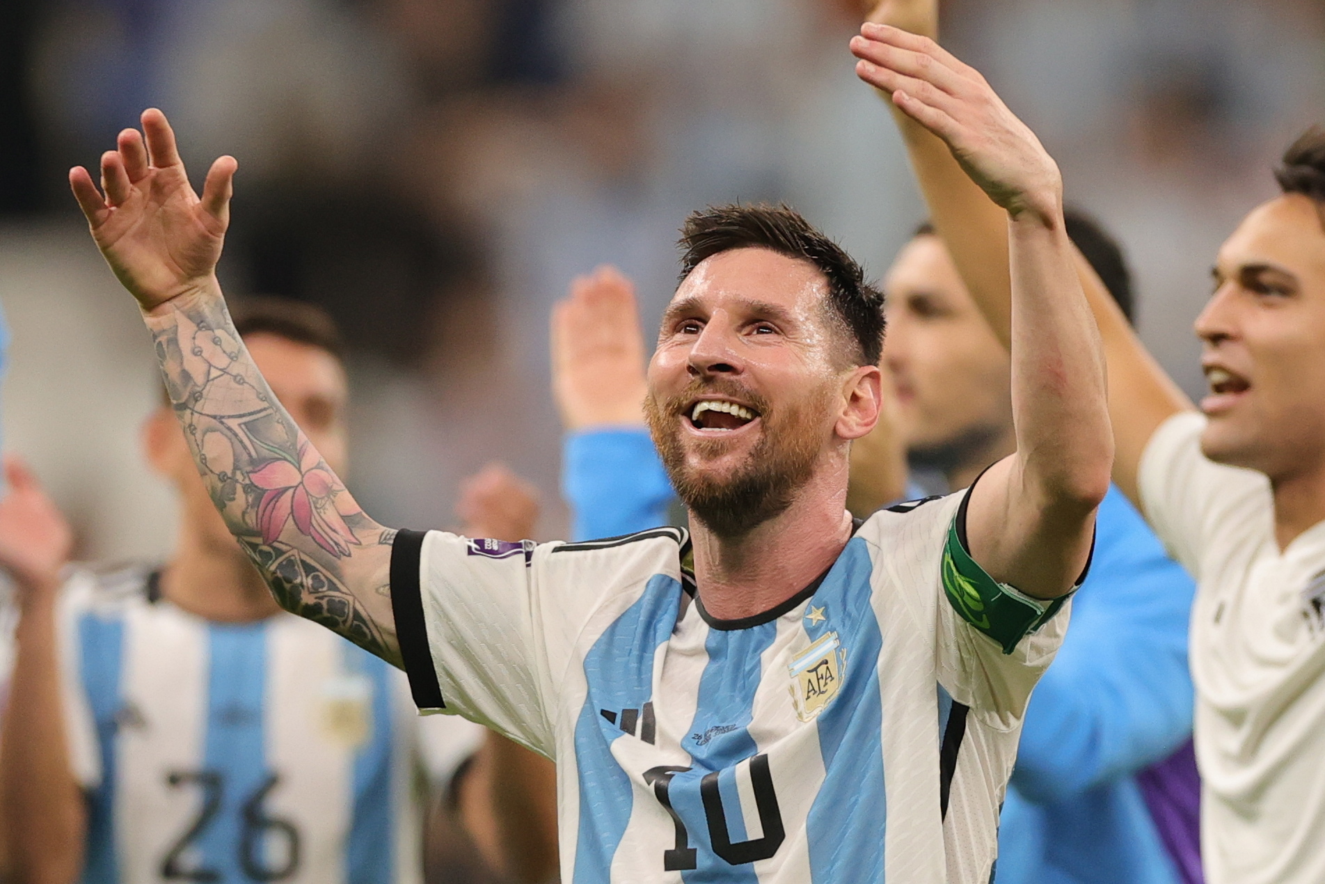 Lionel Messi no pódio dos jogadores com mais jogos em Mundiais