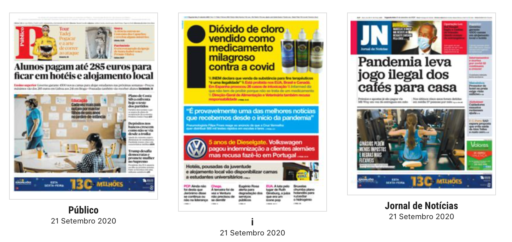 Revista de Imprensa: As camas de hotéis e alojamento local para o ensino superior e o jogo ilegal dos cafés para casa