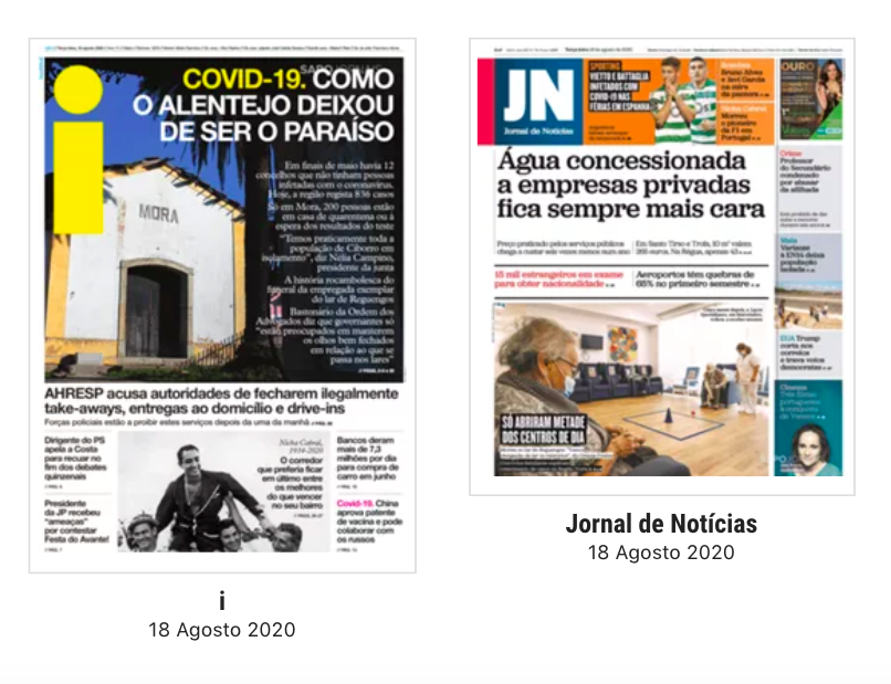 Revista de imprensa: Centros de dia abriram pela metade e o Alentejo já não é o paraíso sem covid-19