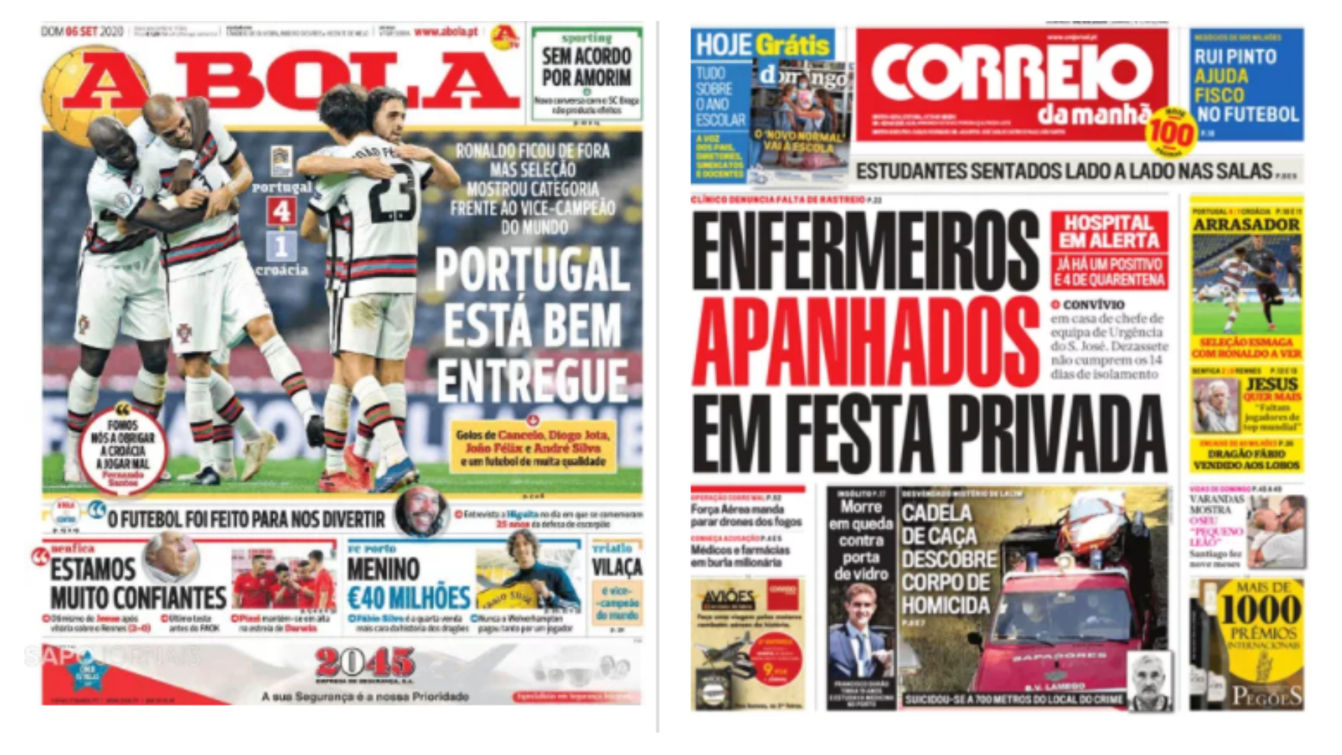 Revista de Imprensa: Festa privada de enfermeiros cria alarme em hospital e a entrada de Portugal com o pé direito na Liga das Nações