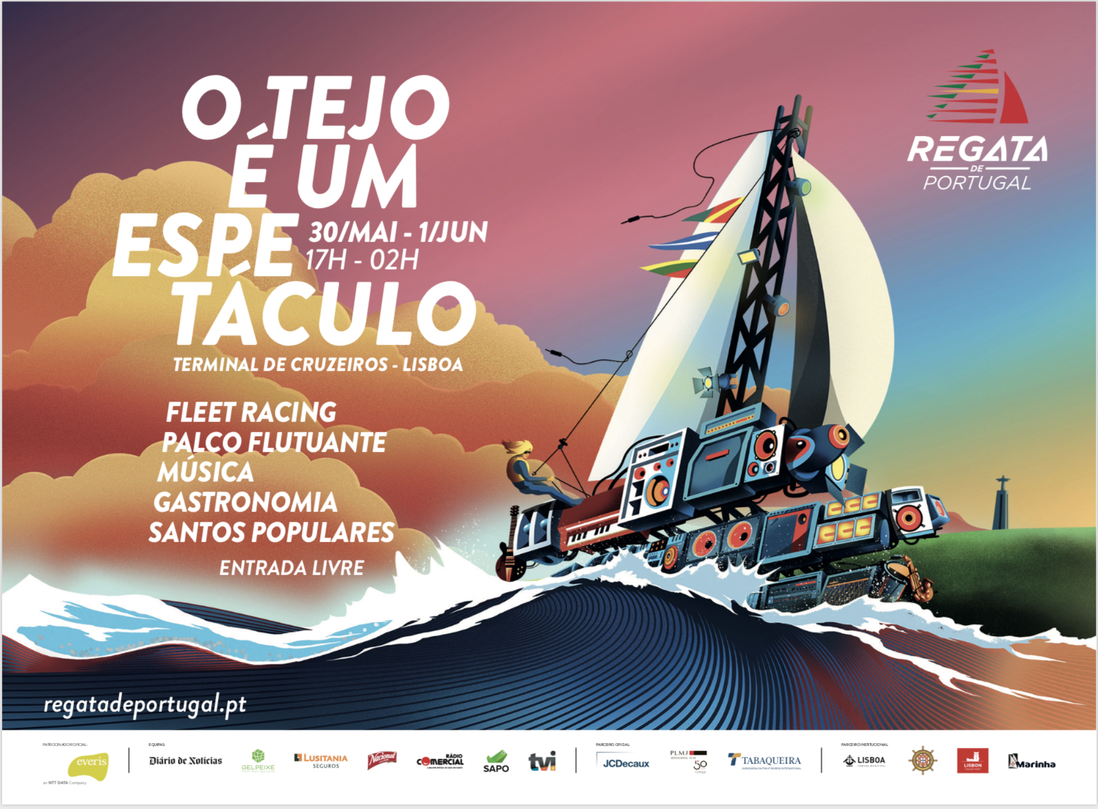 Uma competição, um espetáculo e um arraial em pleno Tejo. A Regata de Portugal está de regresso a Lisboa