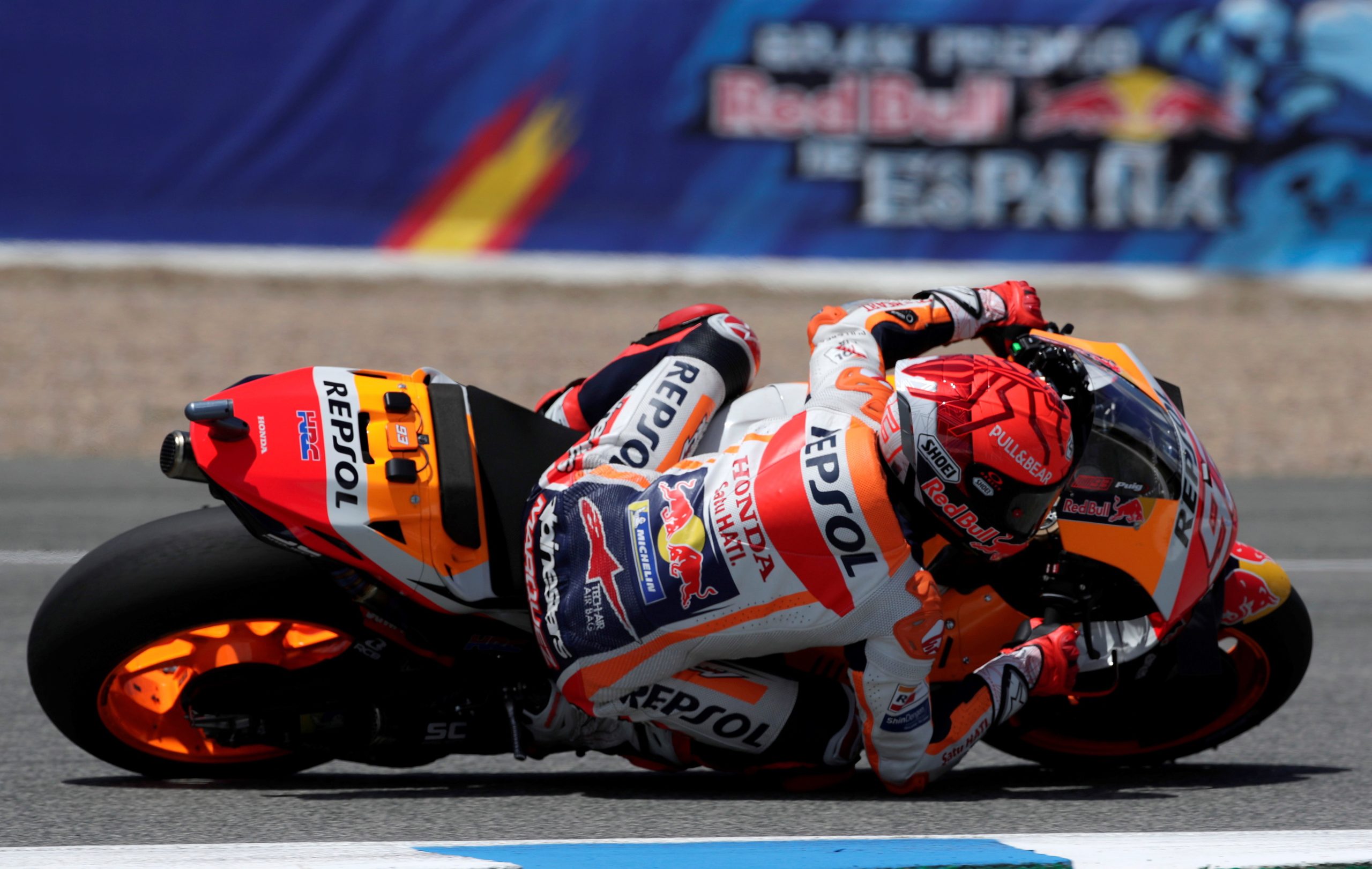 Marc Marquez sofre queda na terceira sessão de treinos livres para GP de Espanha