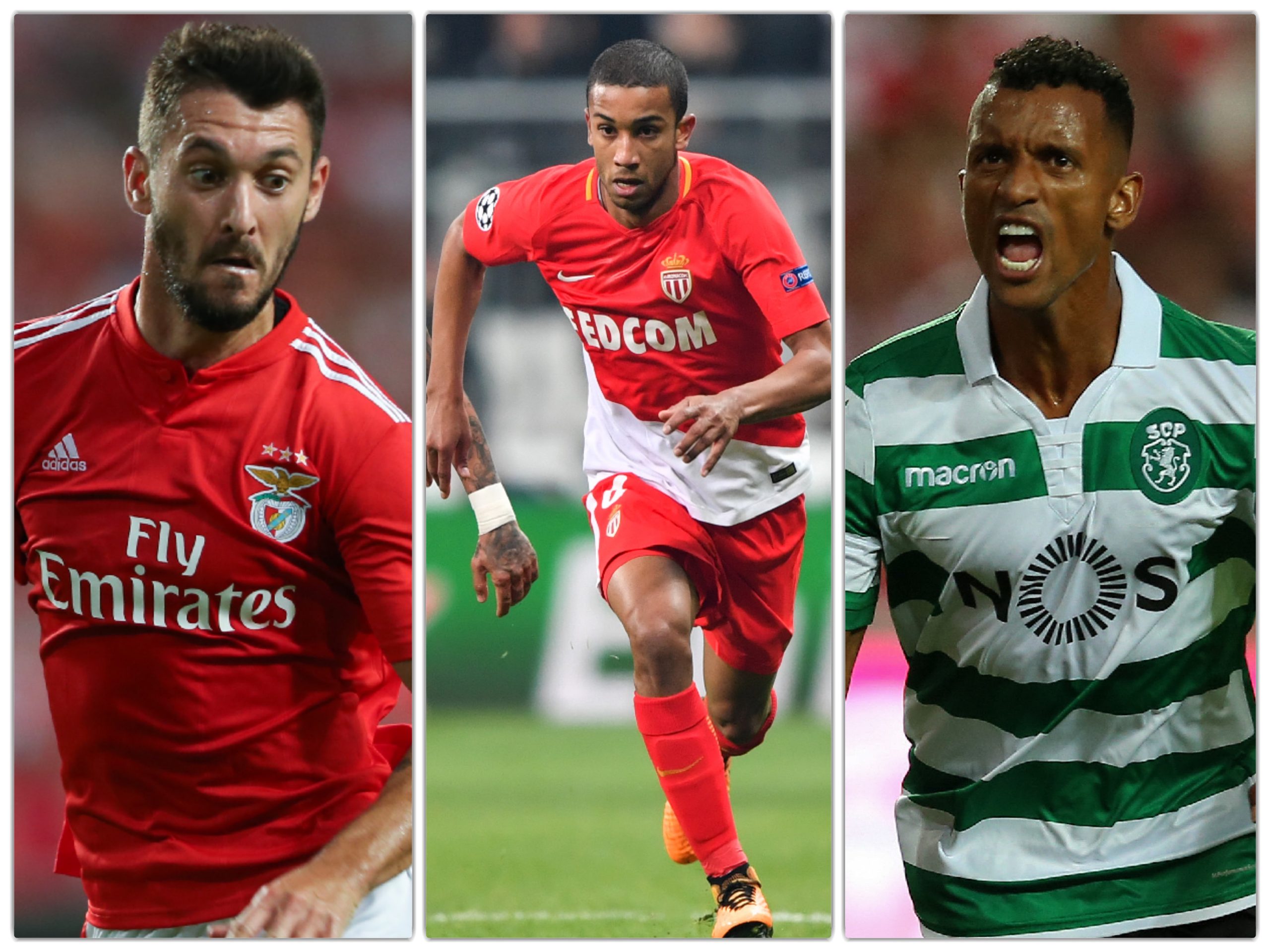 Ferreyra (Benfica), Jorge (FC Porto) e Nani (Sporting)