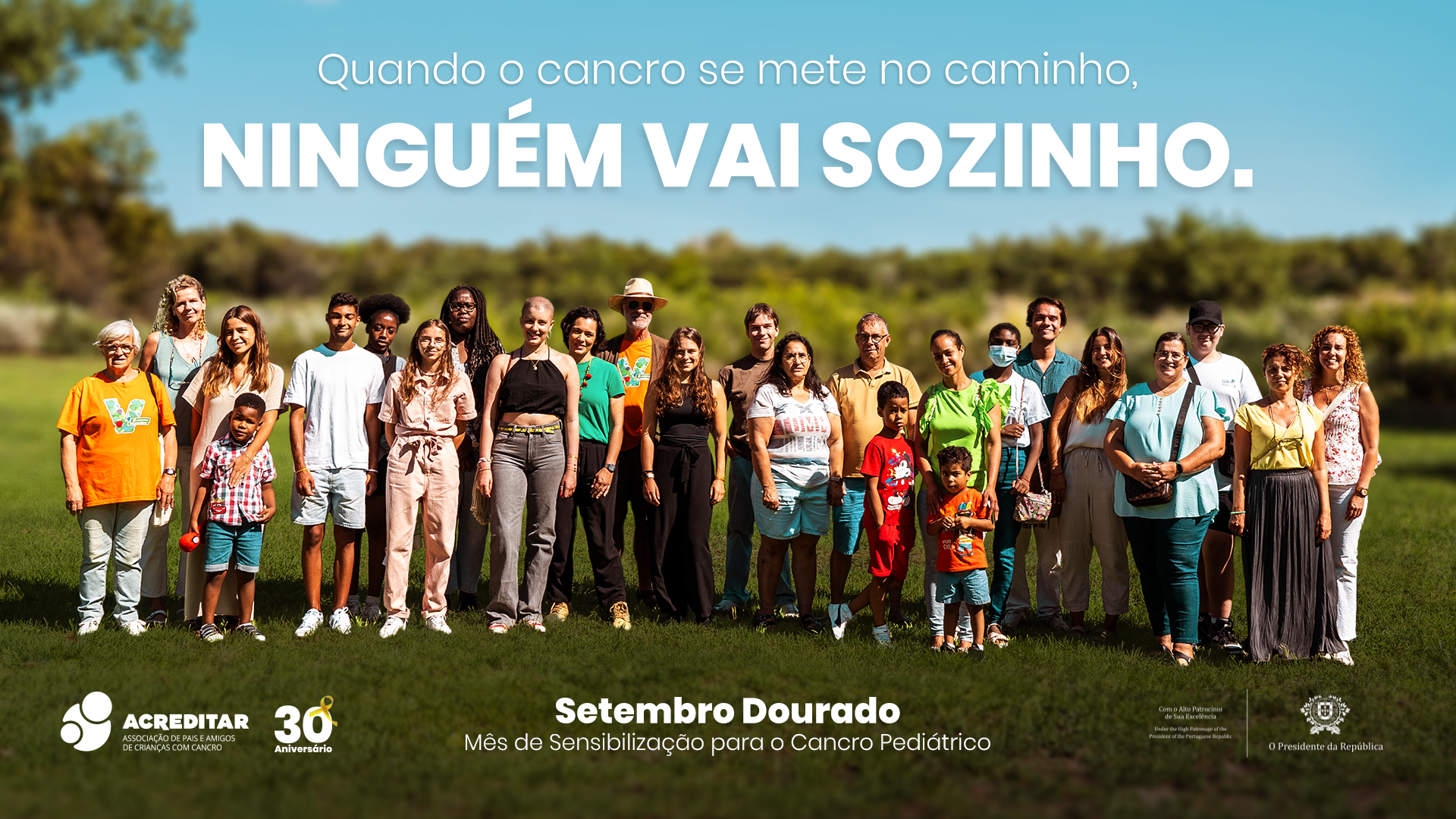 O laço dourado de Setembro que lembra o Cancro Pediátrico.  É preciso torná-lo irrelevante