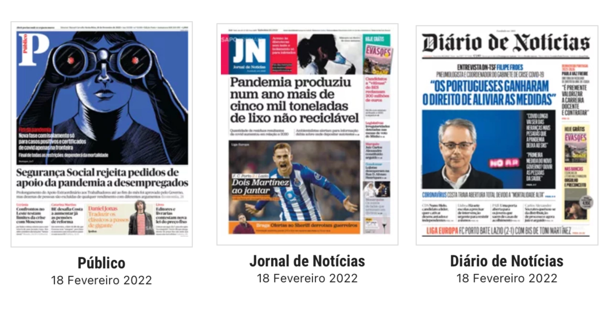 Revista de Imprensa: O alivio das medidas, as toneladas de lixo não reciclável da pandemia e FC Porto bate Lazio
