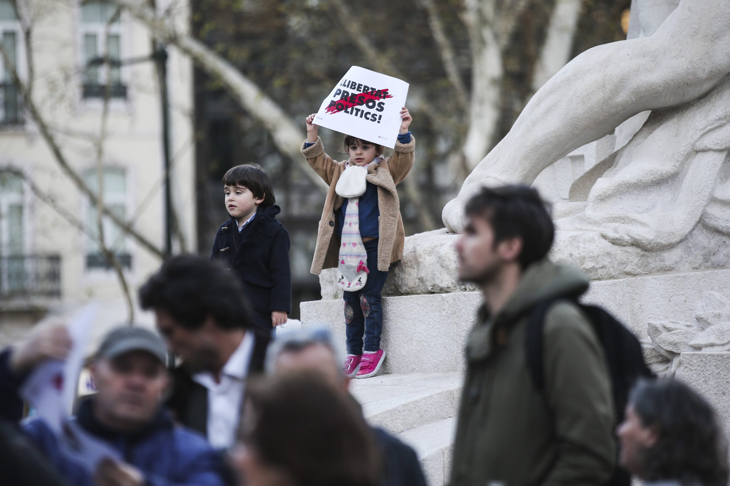 Concentração pela liberdade dos presos políticos na Catalunha