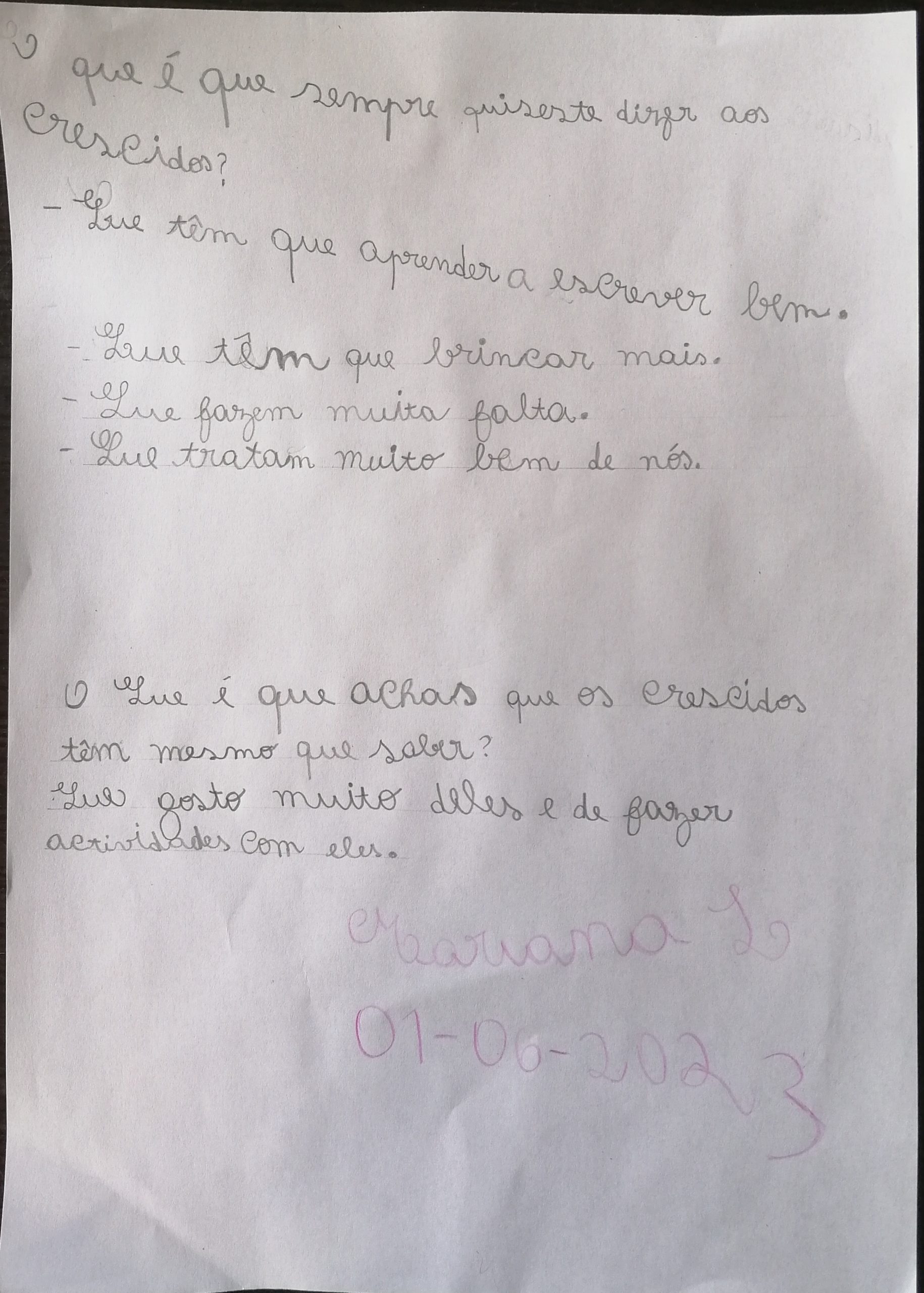 carta aos crescidos