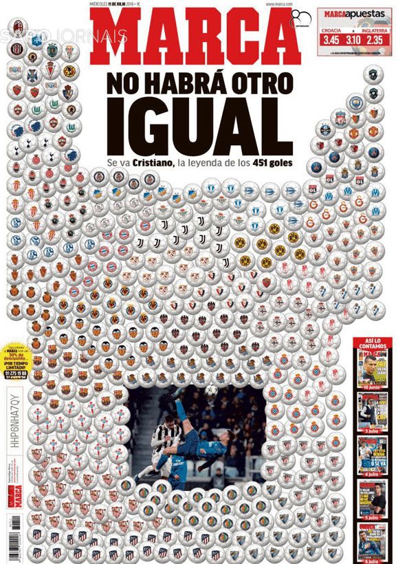 Ronaldo despede-se de época dourada com o estatuto de inigualável na imprensa espanhola