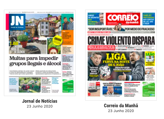 Revista de imprensa: Noite de São João sem arraiais na rua, mas com o FC Porto a querer fazer a festa em campo