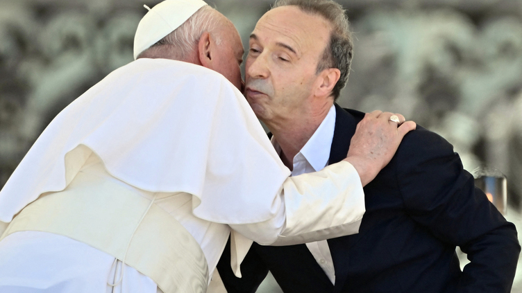 Roberto Benigni e o Papa Francisco Roberto Benigni e o Papa Francisco