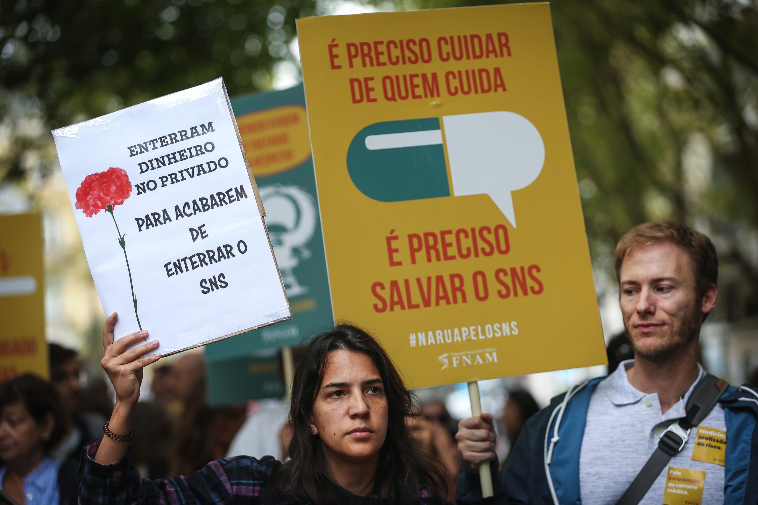 Manifestação de médicos em Lisboa