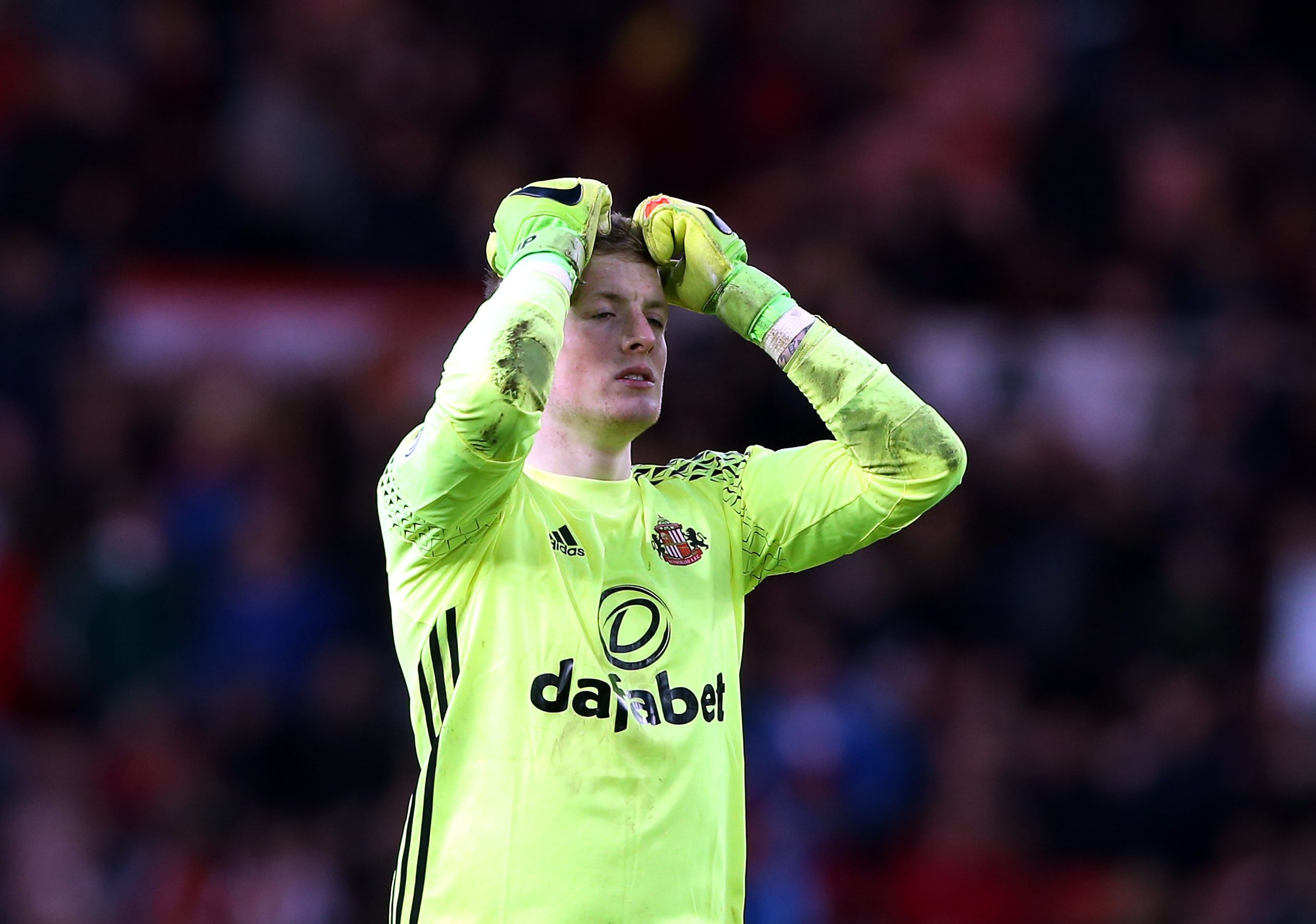 Jordan Pickford no Everton. É o terceiro guarda-redes mais caro da história do futebol