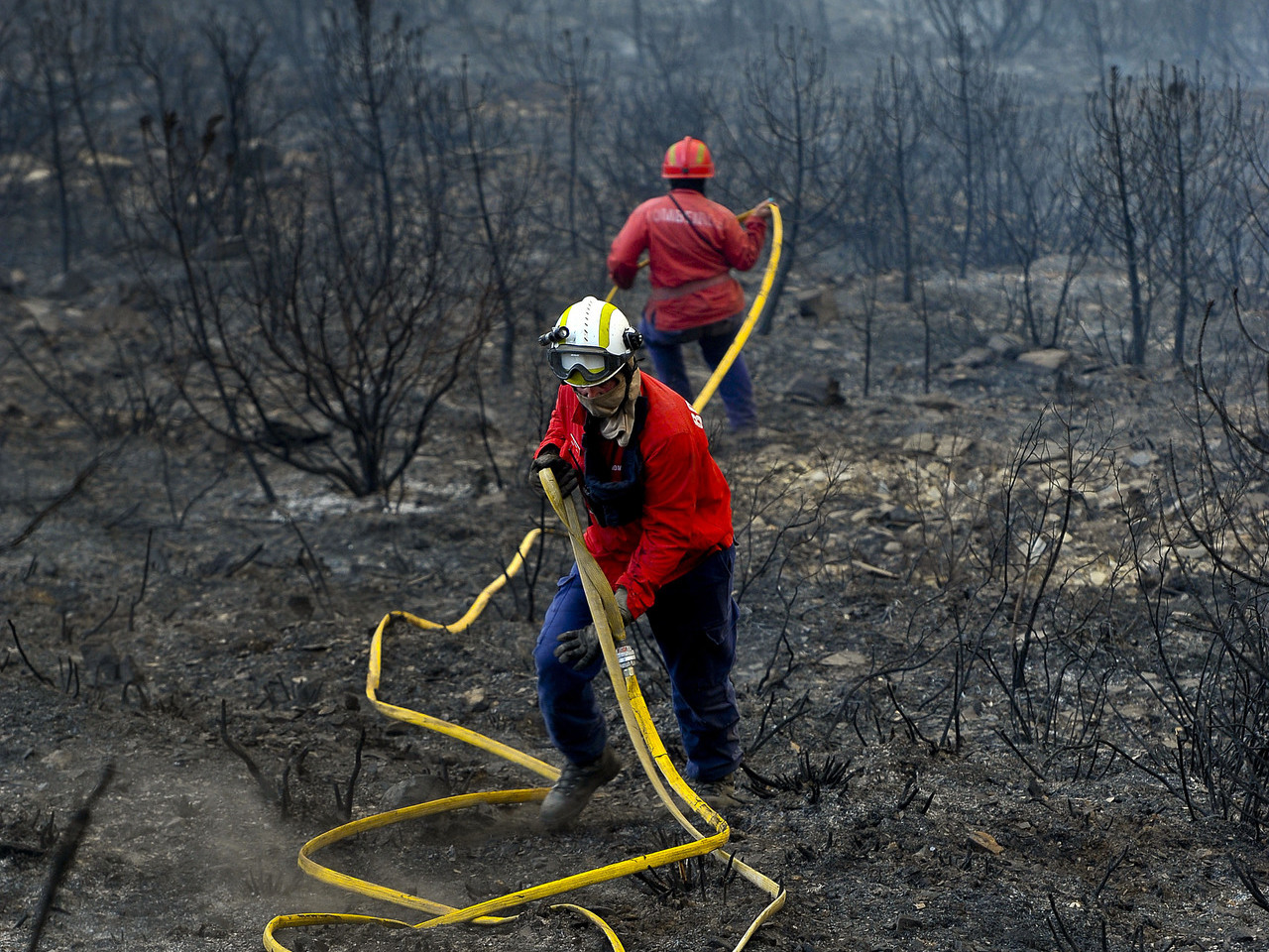 Fogo em Oliveira de Frades, Viseu, em fase de conclusão