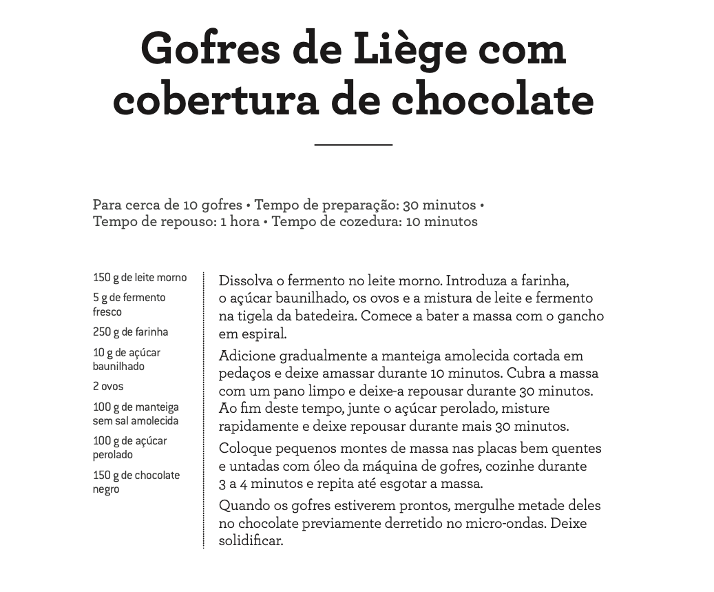 Gofres de Liège com cobertura de chocolate
