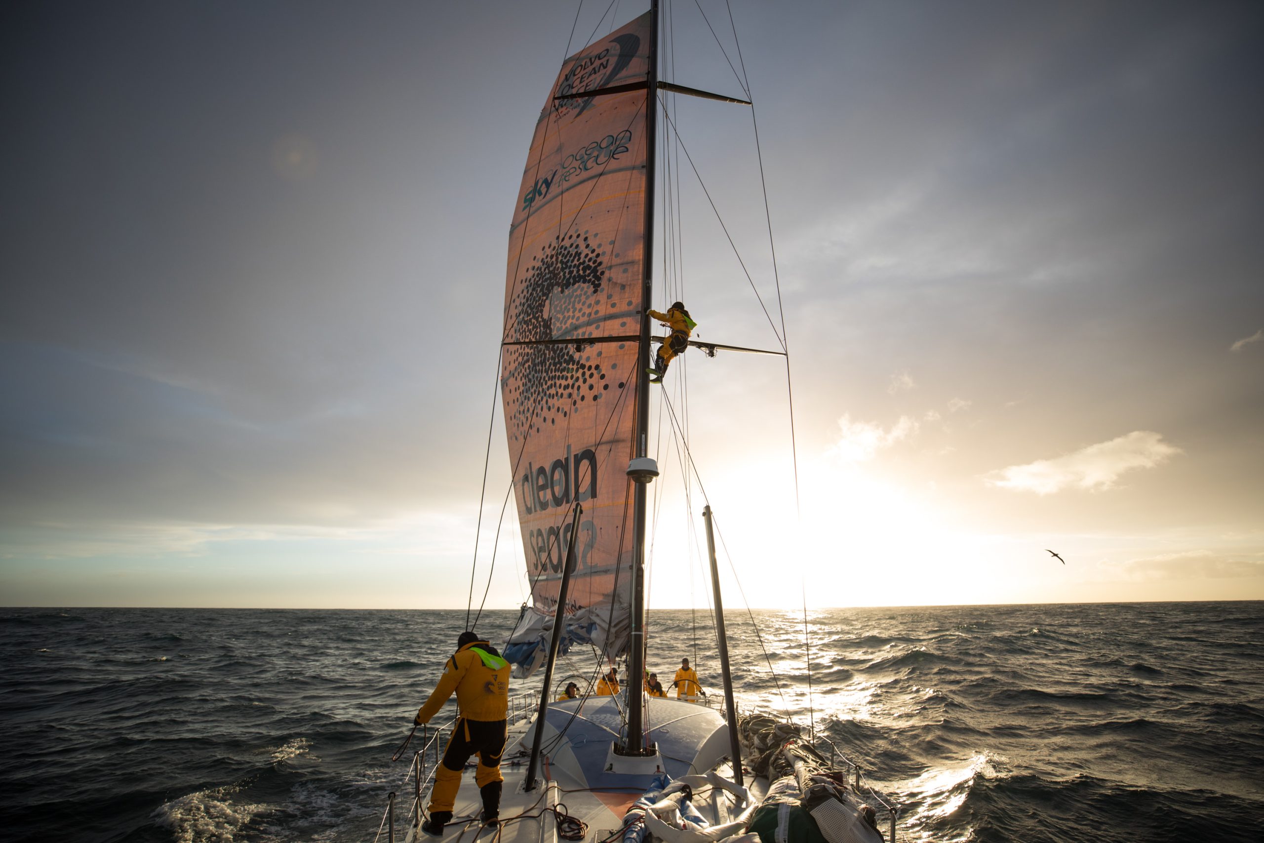 Dois barcos disputam a etapa até ao Brasil. Vestas 11th Hour Racing chega às Malvinas