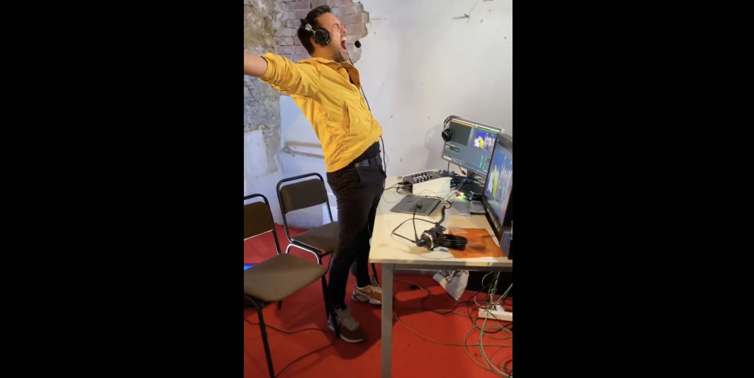 Apresentador ucraniano comentou a Eurovisão a partir de um bunker — e reagiu assim à vitória