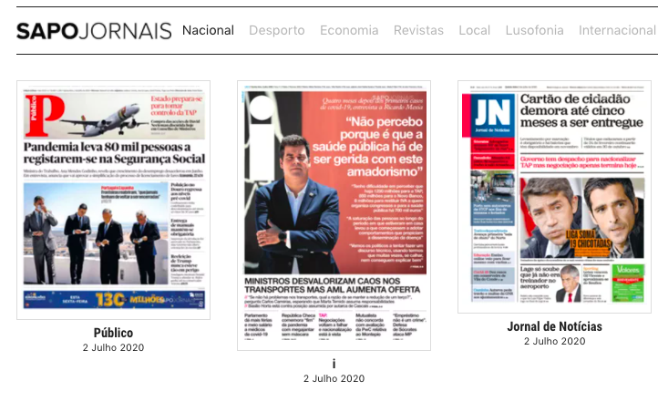 Revista de Imprensa. O Estado prepara-se para tomar controlo da TAP. E a pandemia leva 80 mil pessoas a registarem-se na Segurança Social