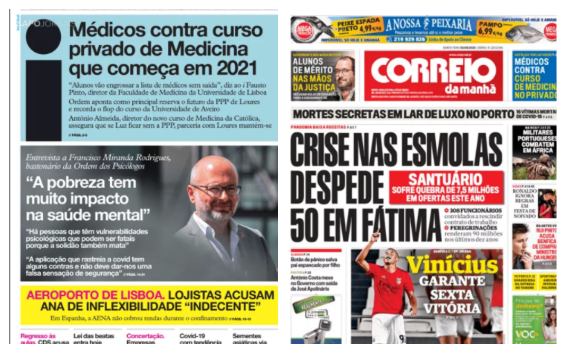 Revista de Imprensa: Crise nas esmolas em Fátima e médicos contra curso privado de Medicina