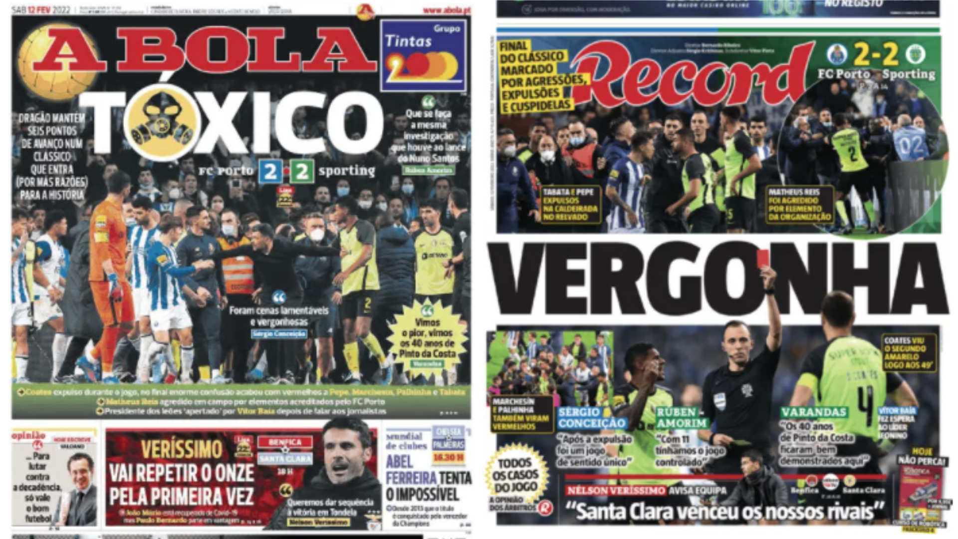 Revista de imprensa: Um Clássico “tóxico”, marcado por agressões, expulsões e cuspidelas