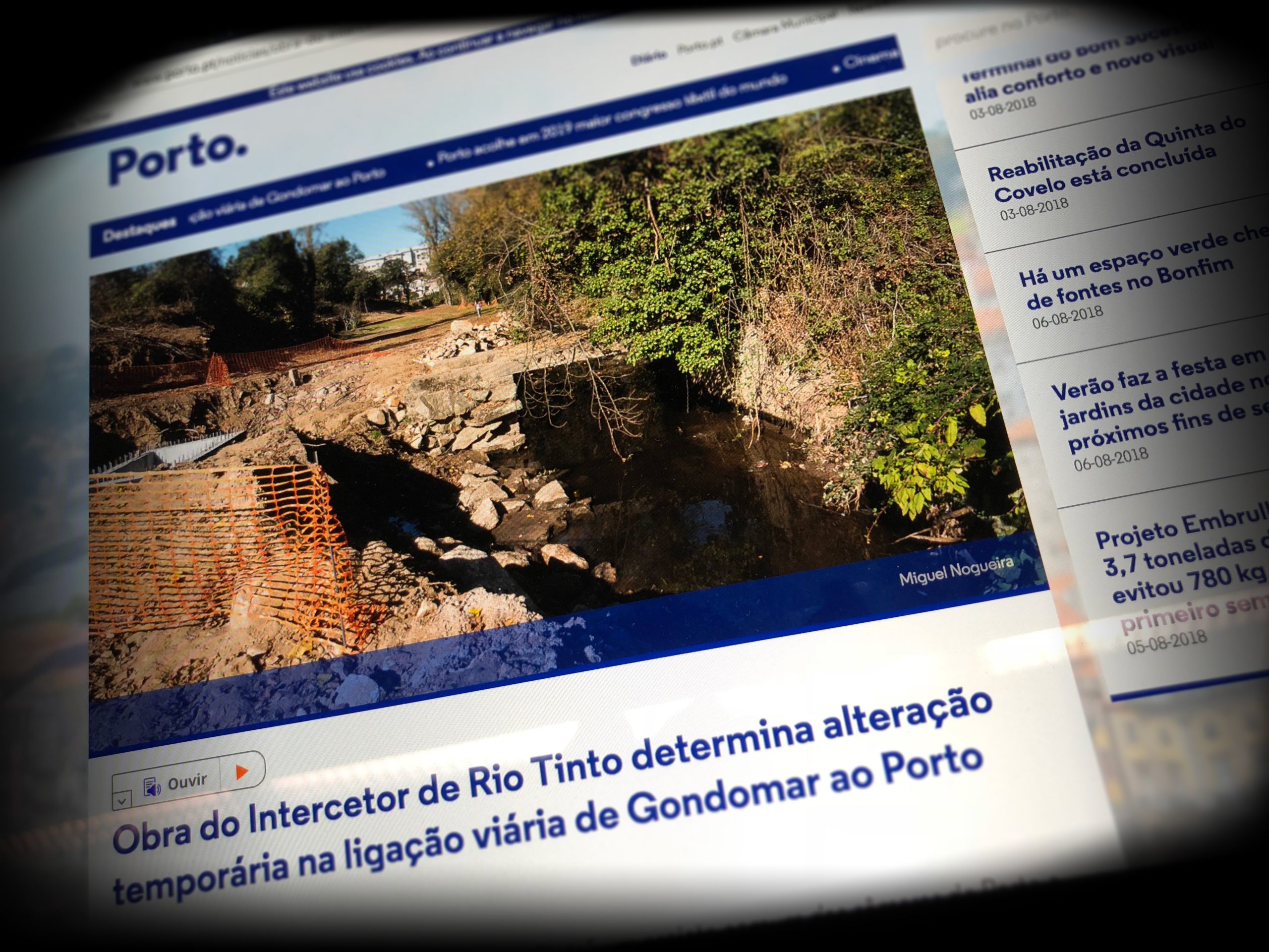 Obra no intercetor de Rio Tinto altera tráfego entre Gondomar e Porto