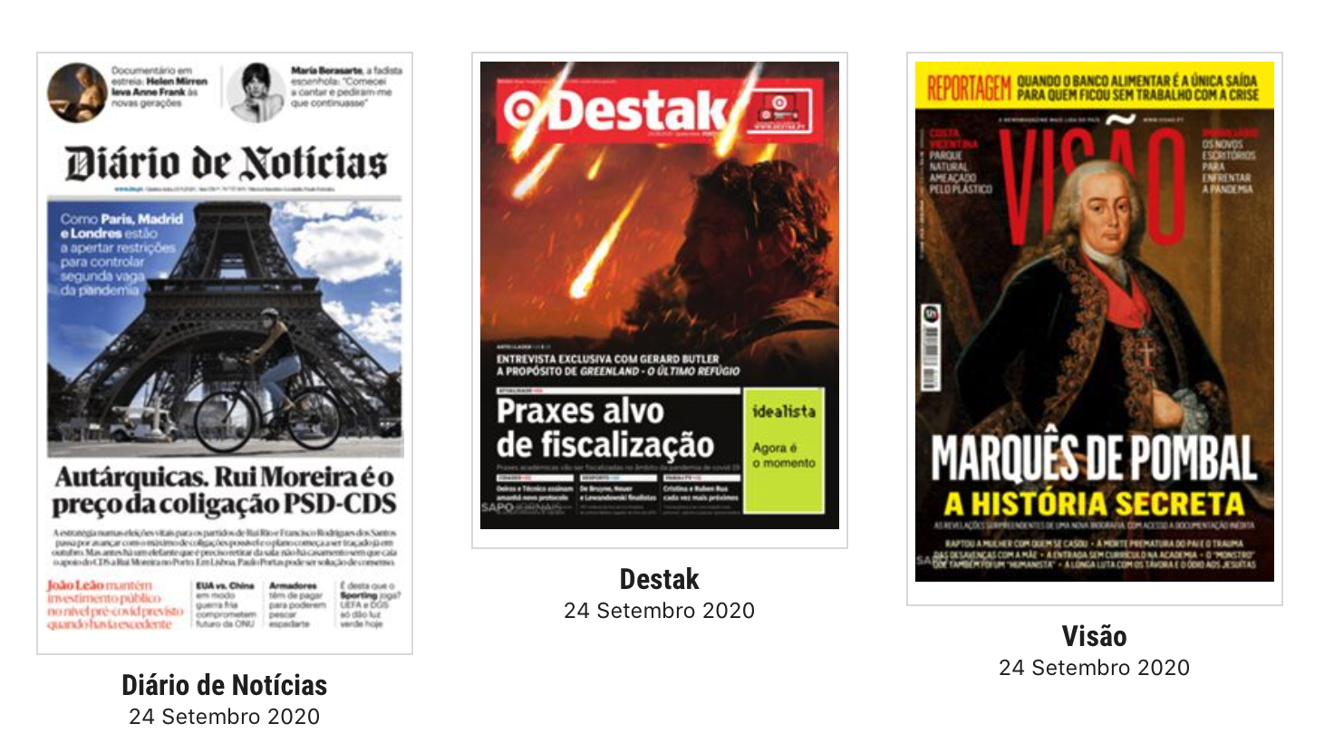 Revista de Imprensa: A História secreta do Marquês de Pombal e o aumento da procura por escolas privadas