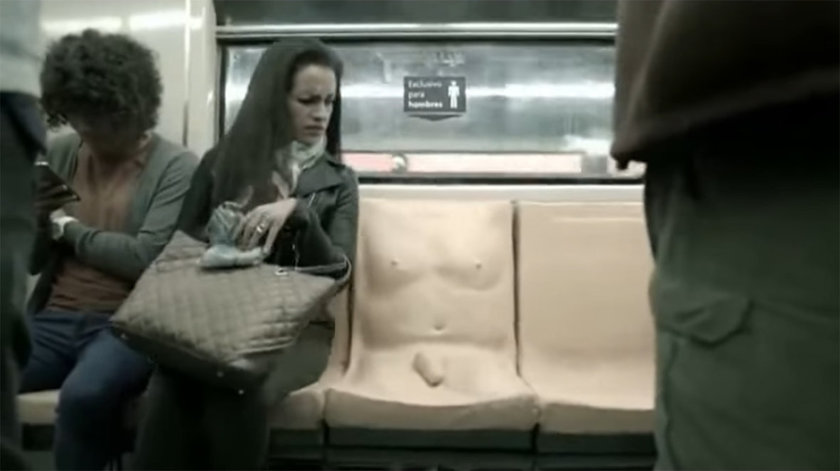Um pénis no banco do Metro para alertar para o assédio sexual