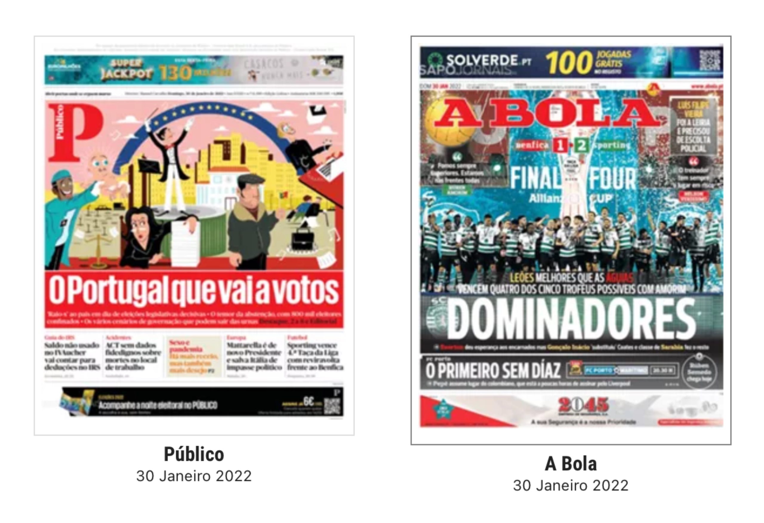 Revista de Imprensa: O Portugal que vai a votos e Sporting vira resultado e conquista Taça da Liga