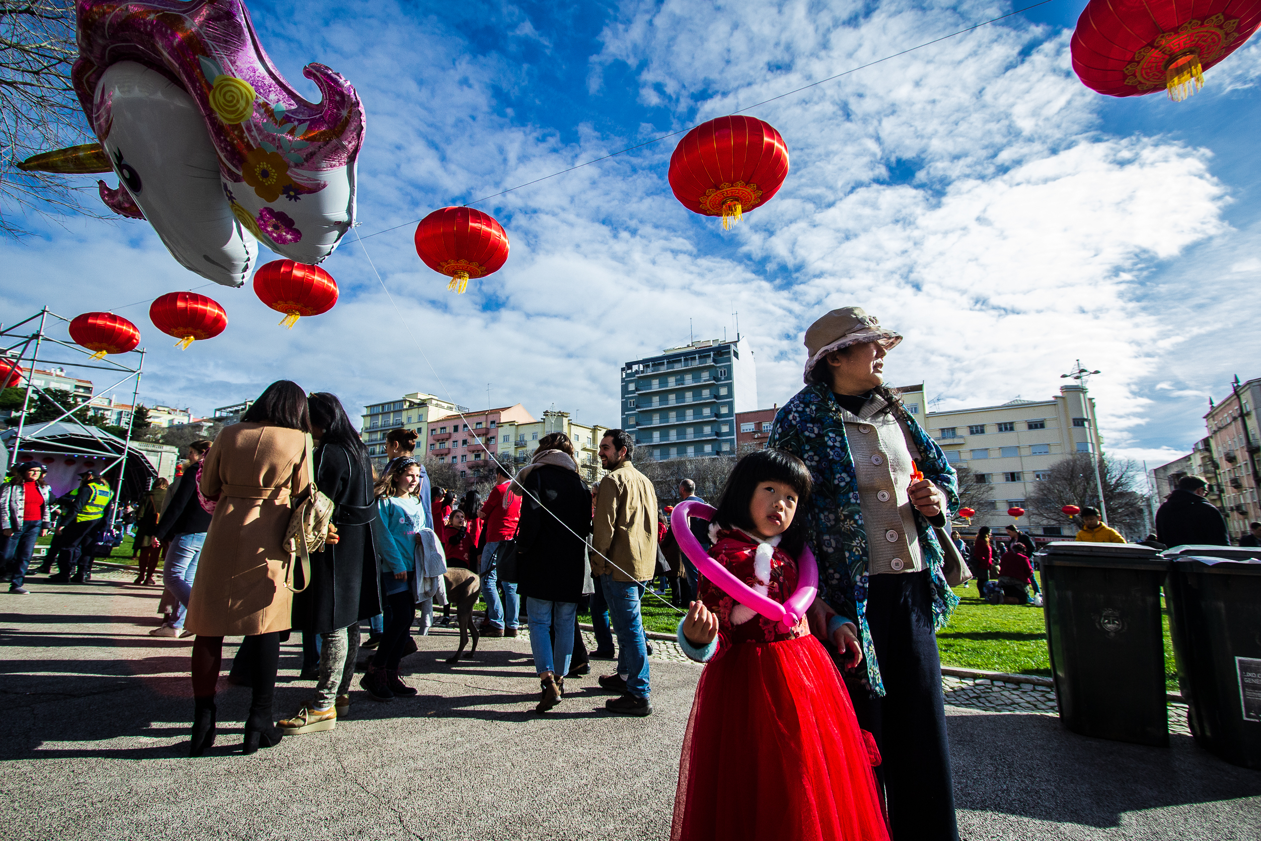 Depois do cortejo, a Alameda Dom Afonso Henriques, junto à Fonte Luminosa, foi o palco das celebrações do Ano Novo Chinês em Lisboa. A festa também se fez com um tradicional mercado chinês, composto por expositores de associações, escolas de idiomas, turismo, artesanato, roupas e comidas de variadas regiões chineses.