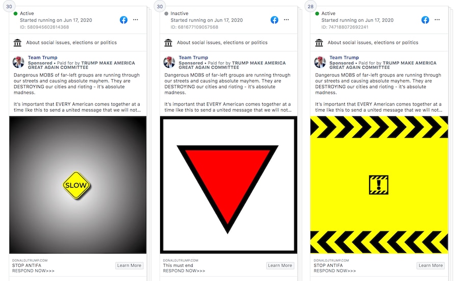 Facebook removeu anúncios da campanha de Trump devido à semelhança com simbologia nazi