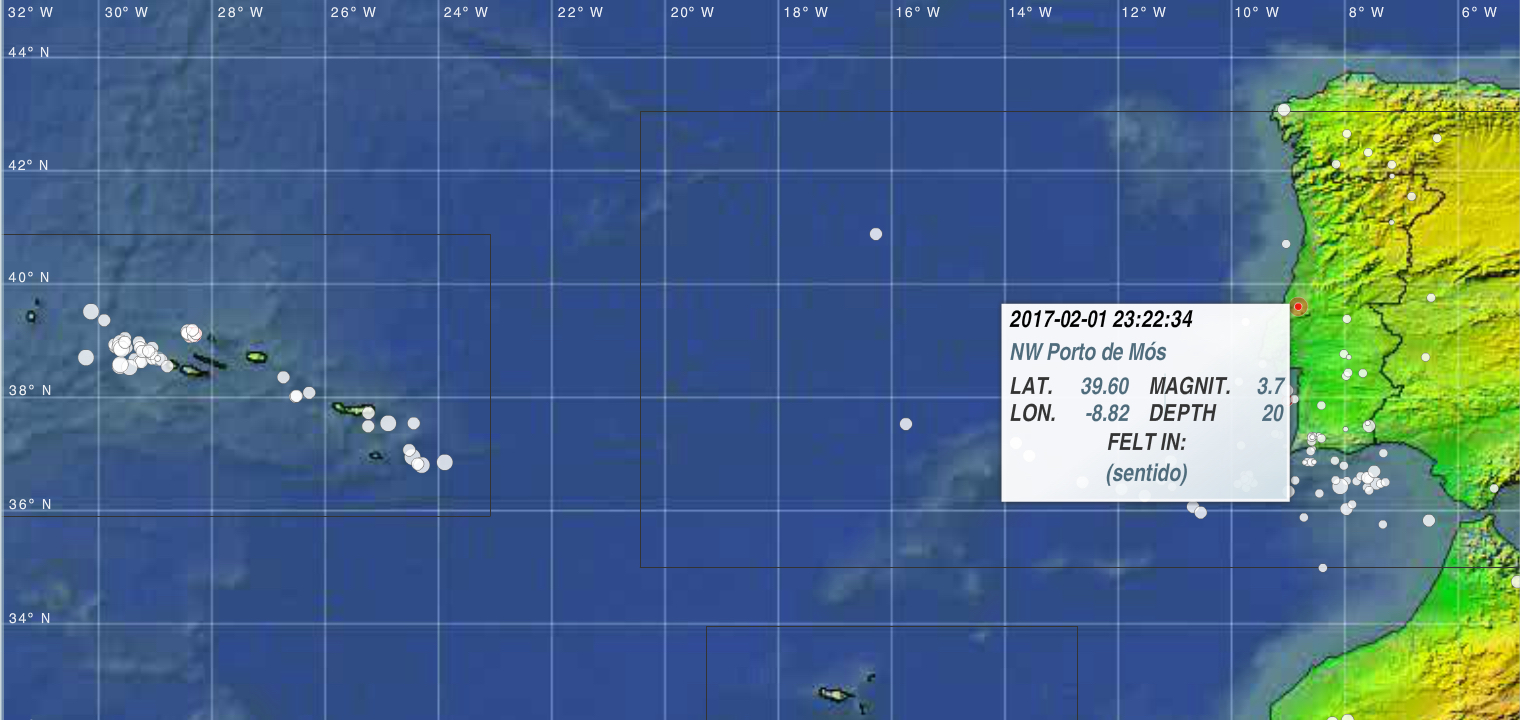 Sismo de magnitude 3,7 registado em Porto de Mós