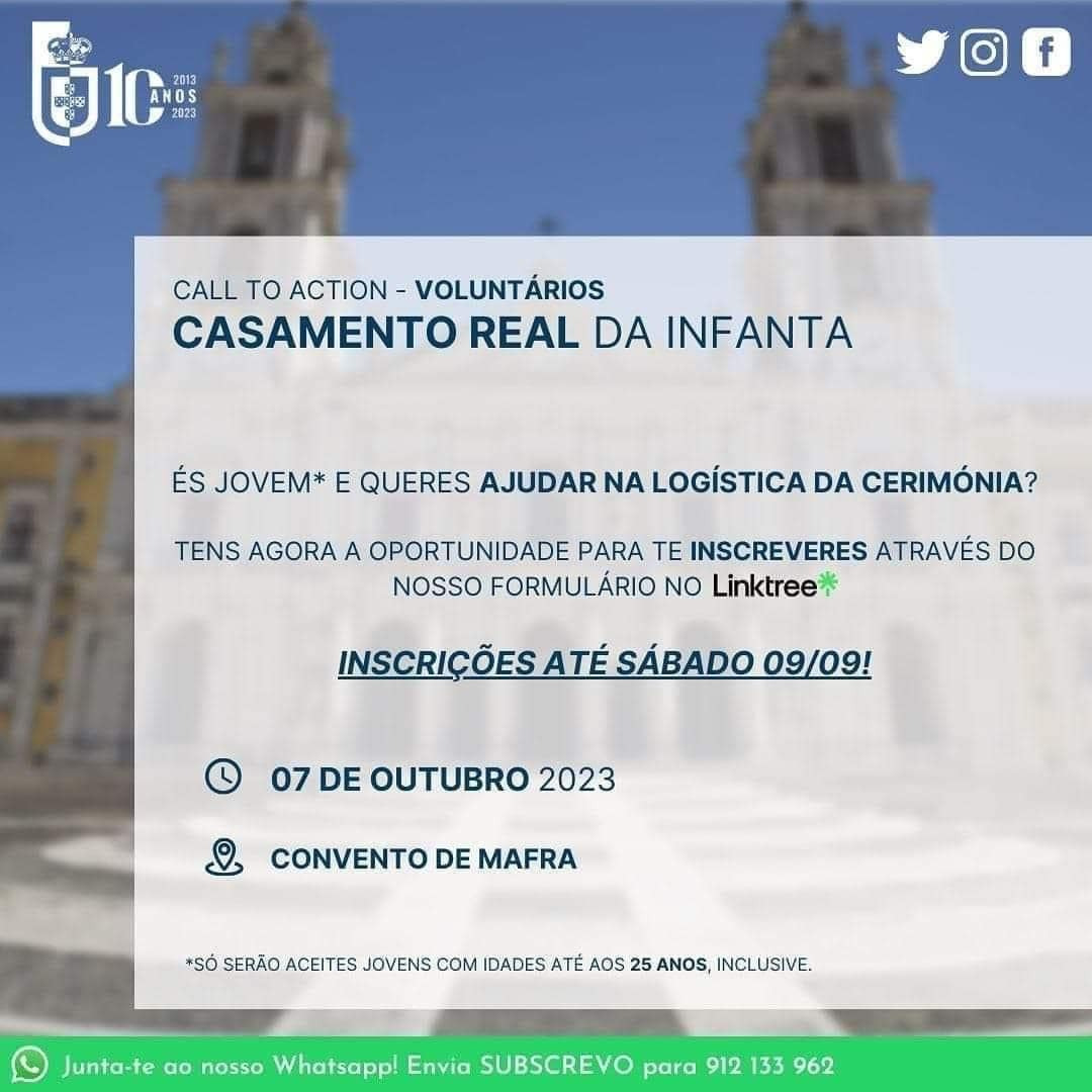 Casamento real voluntários