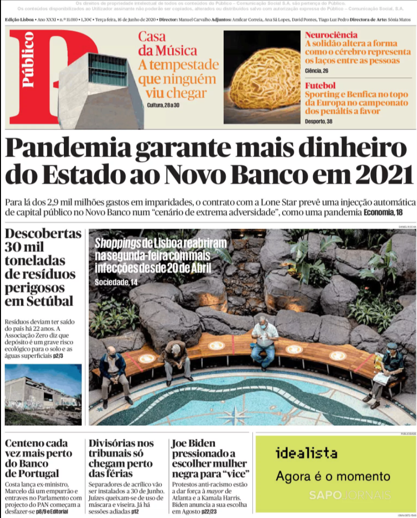 Revista de imprensa: O dinheiro para o Novo Banco