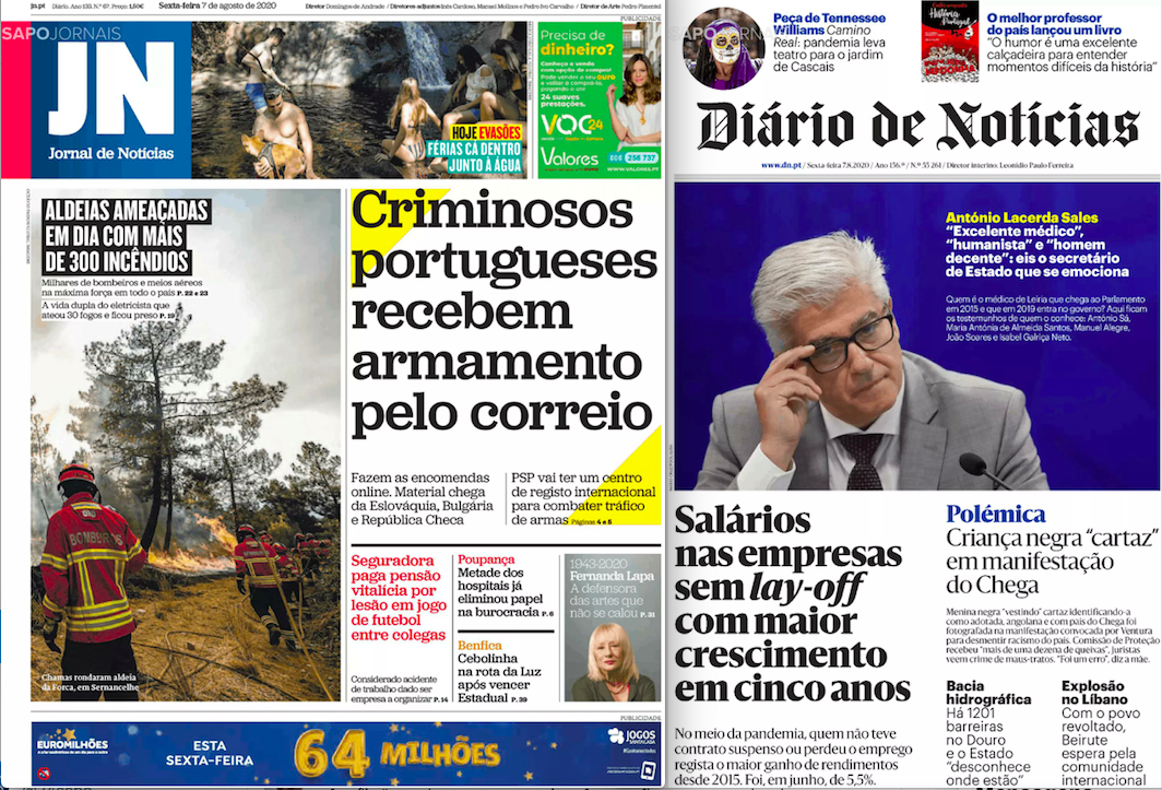 Revista de imprensa: Dos incêndios que lavram no país ao secretário de Estado que se emociona