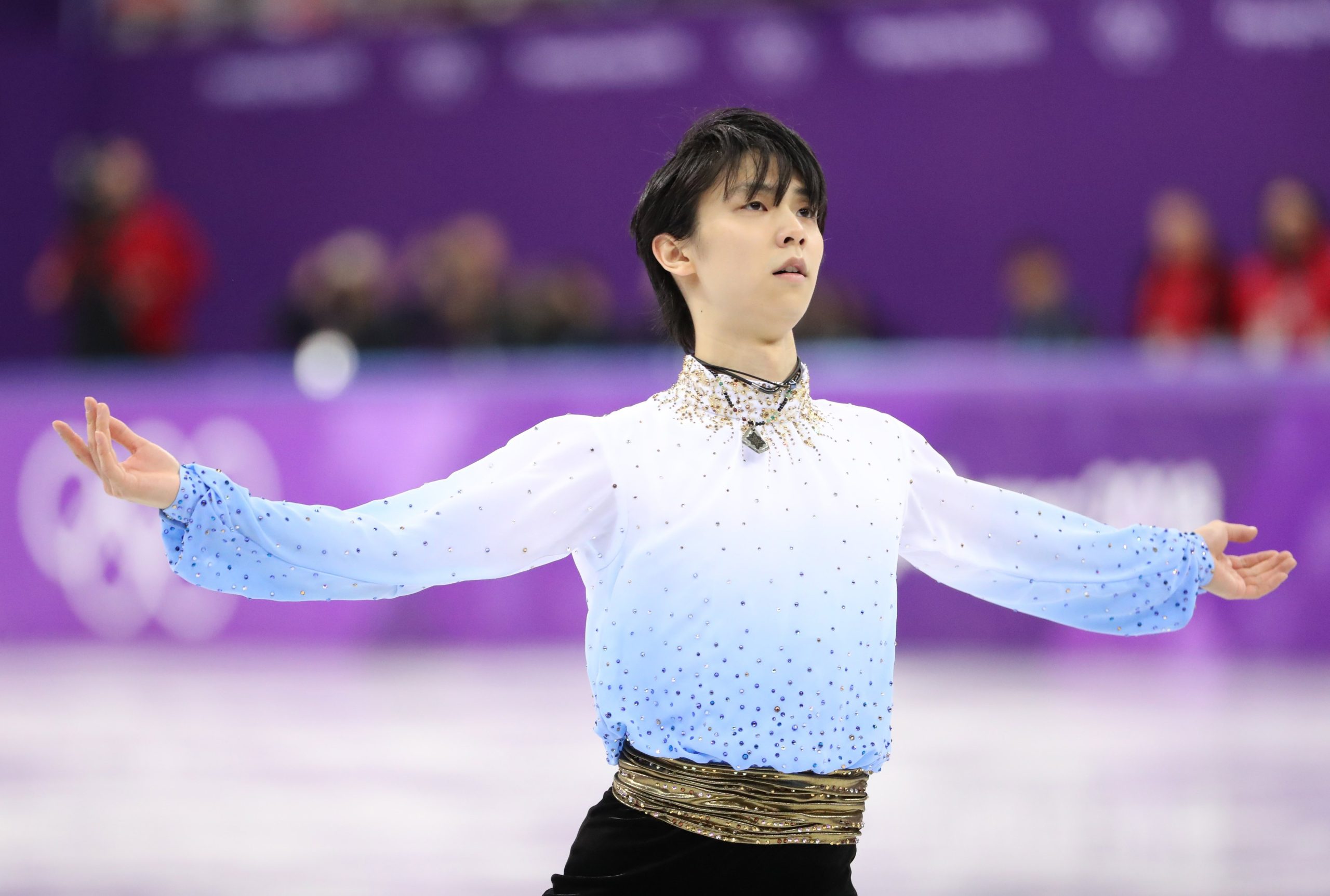 PyeongChang2018: Quando ele acabou de patinar, dezenas de Winnie the Pooh invadiram o ringue