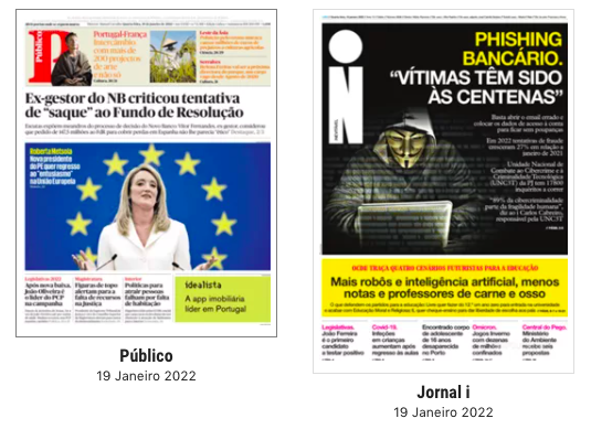 Revista de Imprensa: As vítimas de phishing bancário e a nova presidente do Parlamento Europeu