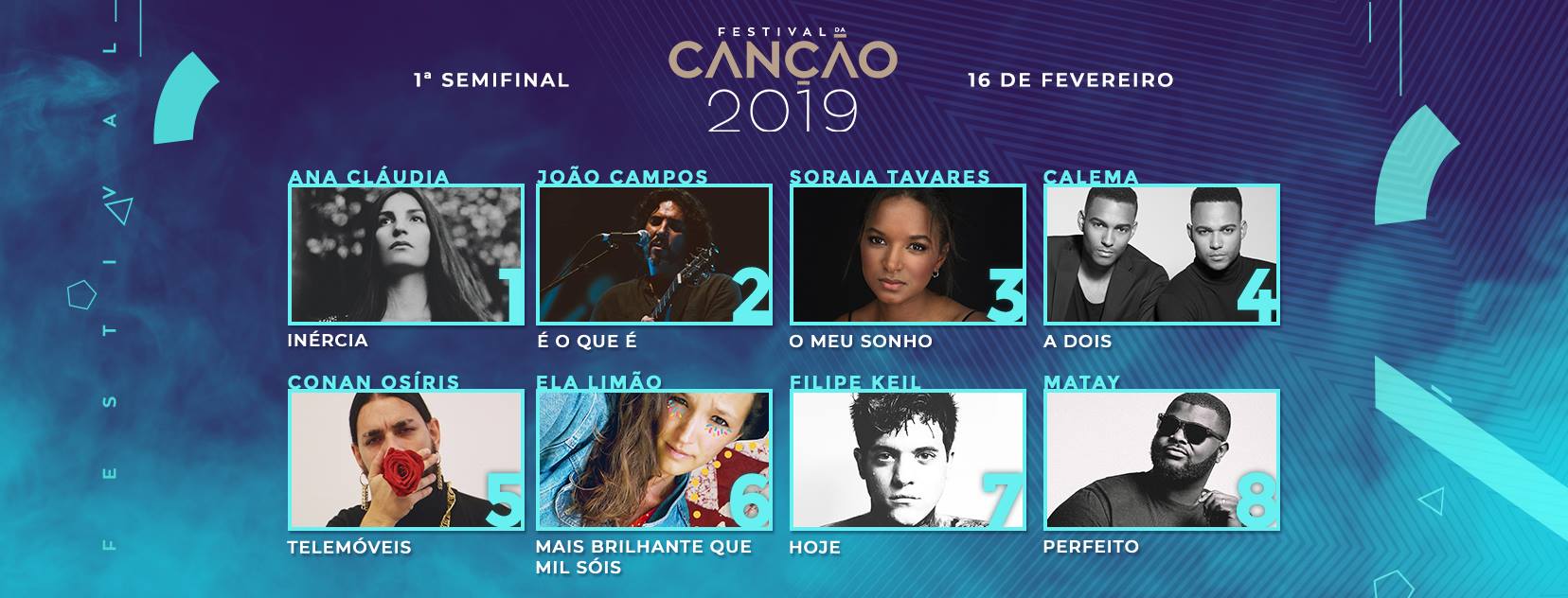 Oito canções disputam os primeiros lugares na final do Festival da Canção